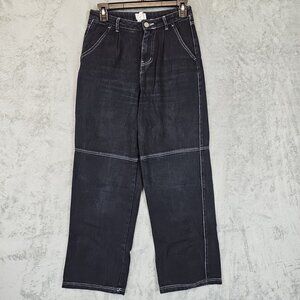Full Tilt PacSun Wide Leg Carpenter Jeans Womens Size XS Black High Rise Baggy